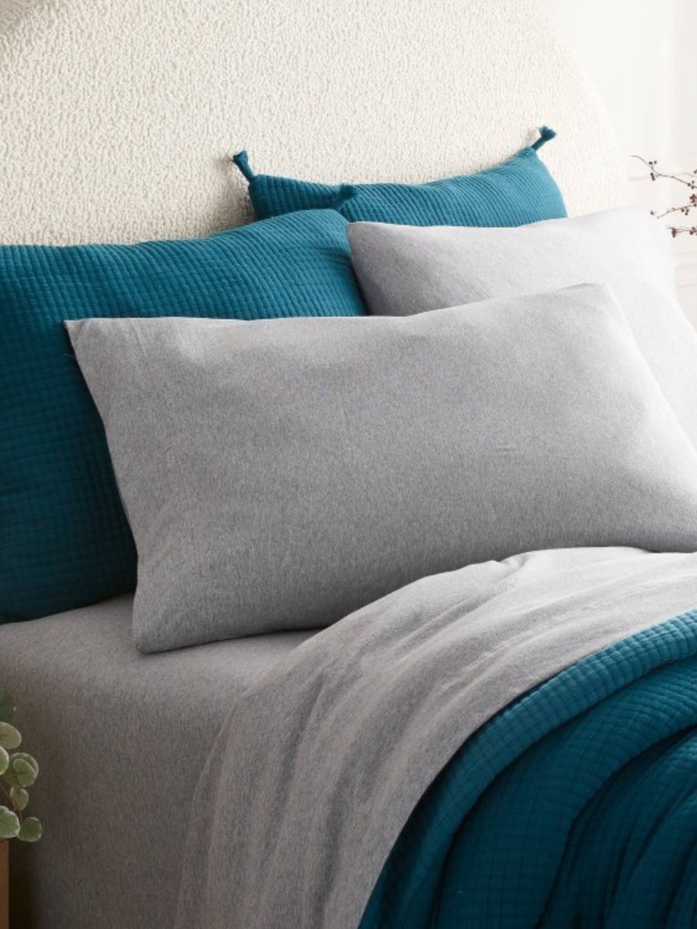 THRESHOLD NEW Cotton Jersey Sheet
Set Heather Gray  100% Cotton -twin